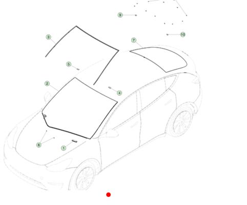 テスラ モデルY フロントガラスエッジシール 1499060-00-B ブラック EPDM