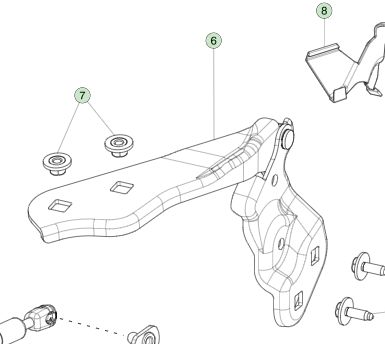 テスラモデル3 2021 右アクティブフッドヒンジ 1643846-00-A