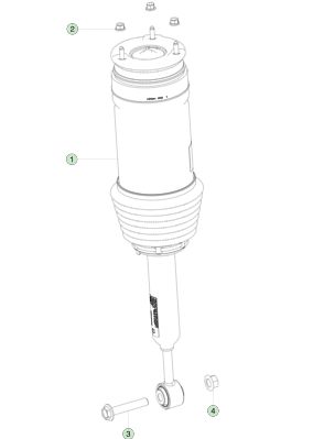 後部アダプティブエアスプリングモジュール 右手 1027067-00-D アルミ