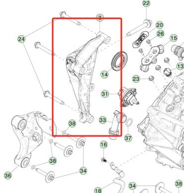 テスラ モデル3/Y フロント左マウントアセンブリ 35x15x15cm アルミニウム合金