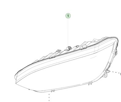 ヘッドランプアセンブリ 左ハンドル仕様 上向き - 左側 M3(2015-2021)用 1034318-00-E