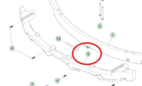 TESLA MODEL 3 (2023+) 用バンパービームフォーム 1741046-00-F